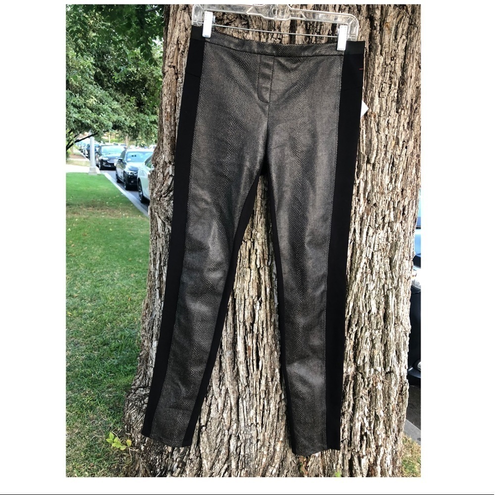 BCBGMAXAZRIA Elijah Contrast snakeskin Leggings